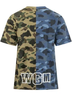 T-shirt with Graphic Print and Camouflage Pattern