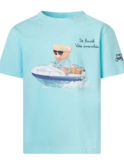 T-shirt with Illustrated Print and Lettering