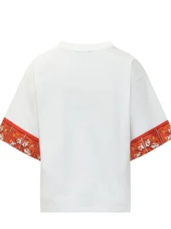 T-shirt with Maiolica Print Borders