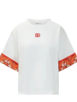 T-shirt with Maiolica Print Borders