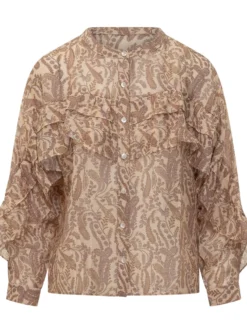 Tunella Shirt with Ruffles and Paisley Print