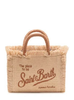 Vanity Mini Straw Bag with Embroidery