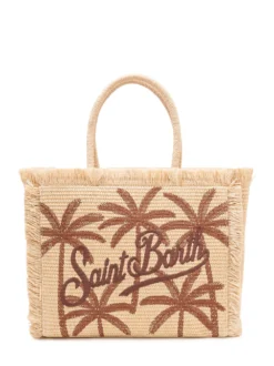 Vanity Straw Shoulder Bag with Handle