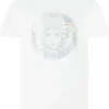 Versace Kids White T-Shirt with Holographic Maxi Medusa Logo