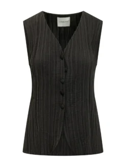 Vest with Buttons and V Neck