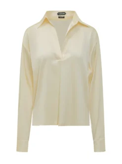 V-Neck Collared Blouse