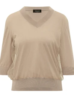 V Neck Short Sleeve Knit Top