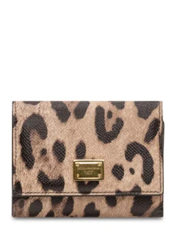 Wallet with Logo Plaque and Animal Print
