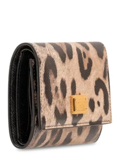 Wallet with Logo Plaque and Animal Print