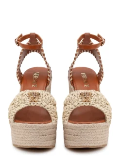Wedge Espadrille Sandals with Ankle Strap