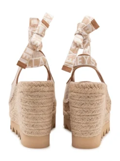 Wedge Shoe Gaia Slingback with Ankle Laces and Toothed Sole
