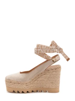 Wedge Shoe Gaia Slingback with Ankle Laces and Toothed Sole