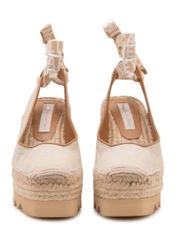 Wedge Shoe Gaia Slingback with Ankle Laces and Toothed Sole