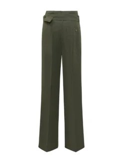 Wide Leg Belted Trousers