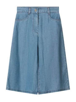 Wide Leg Denim Trousers