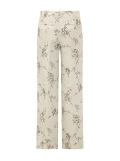 Wide Leg Floral Print Trousers