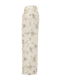 Wide Leg Floral Print Trousers