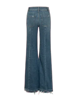 Wide Leg Jeans with Frayed Hem