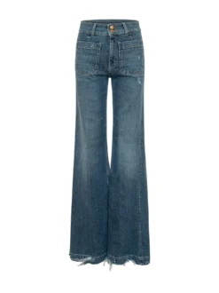 Wide Leg Jeans with Frayed Hem