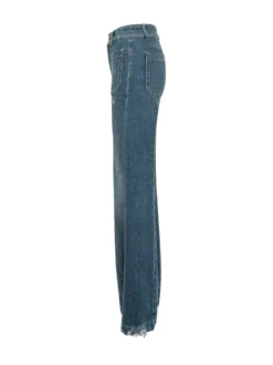 Wide Leg Jeans with Frayed Hem
