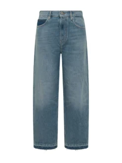 Wide Leg Jeans with Frayed Hem