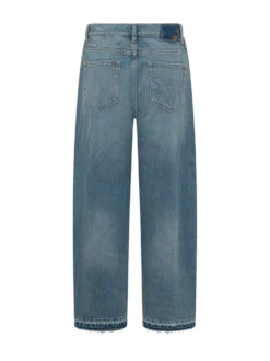 Wide Leg Jeans with Frayed Hem