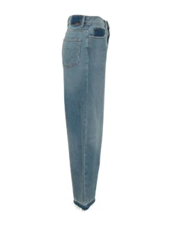 Wide Leg Jeans with Frayed Hem