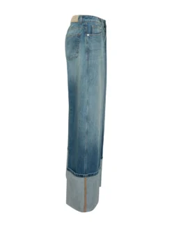 Wide Leg Jeans with Turn Up Hem
