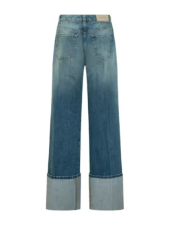 Wide Leg Jeans with Turn Up Hem