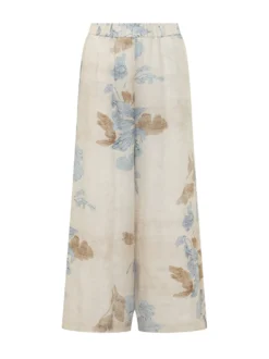 Wide Leg Landscape Print Trousers