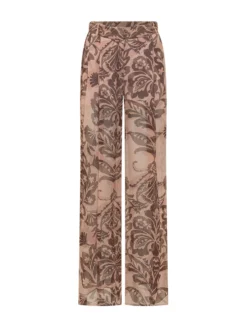 Wide leg printed trousers