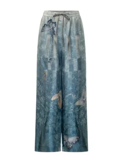 Wide Leg Printed Trousers