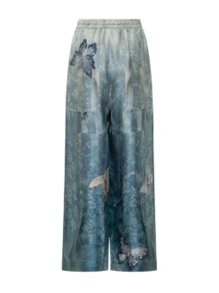 Wide Leg Printed Trousers