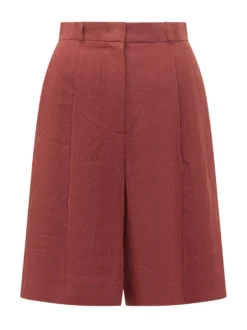 Wide Leg Short Trousers with Structured Waist