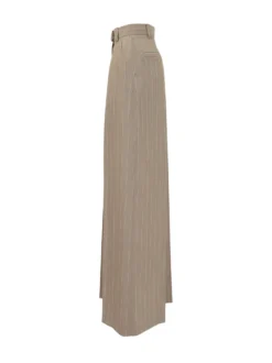 Wide leg striped trousers
