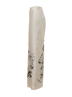 Wide Leg Trousers with Floral Print