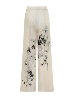 Wide Leg Trousers with Floral Print