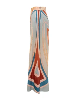 Wide Leg Trousers with Geometric Print