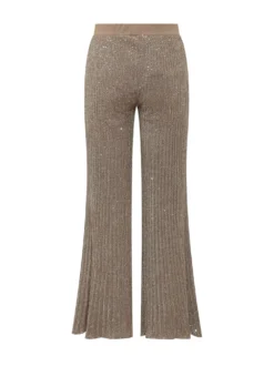 Wide Leg Trousers with Shimmer Texture