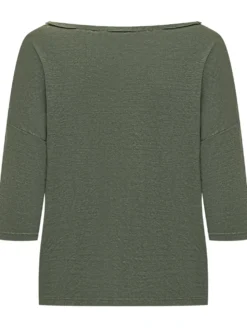 Wide Neck Top with Three Quarter Sleeves