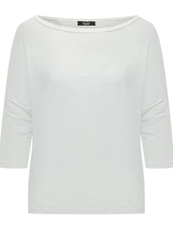 Wide Neck Top with Three Quarter Sleeves