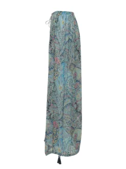 Wide Trousers with Tassels and Drawstring