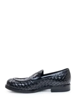 Woven Leather Loafers with Strap