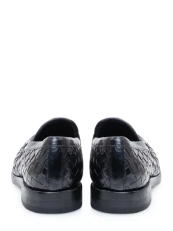 Woven Leather Loafers with Strap