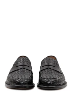 Woven Penny Loafers with Front Strap Adler