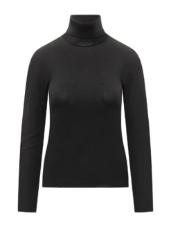 Zanone Black Fine Wool Turtleneck