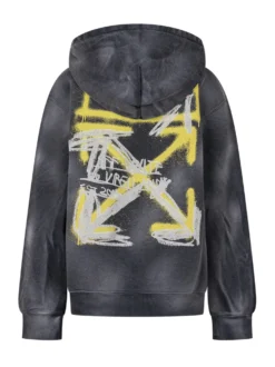 Zip-Up Hoodie with Arrow Spray Print