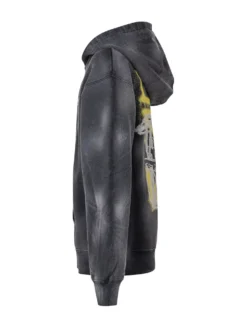Zip-Up Hoodie with Arrow Spray Print